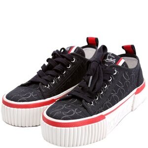 Christian Louboutin Super Pedro Platform Sneakers Size EU 39 US 9 Black